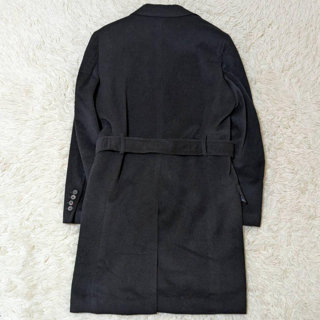 メンズティノラス チェスターコート ベルテッドコート ロングコート アンゴラ混