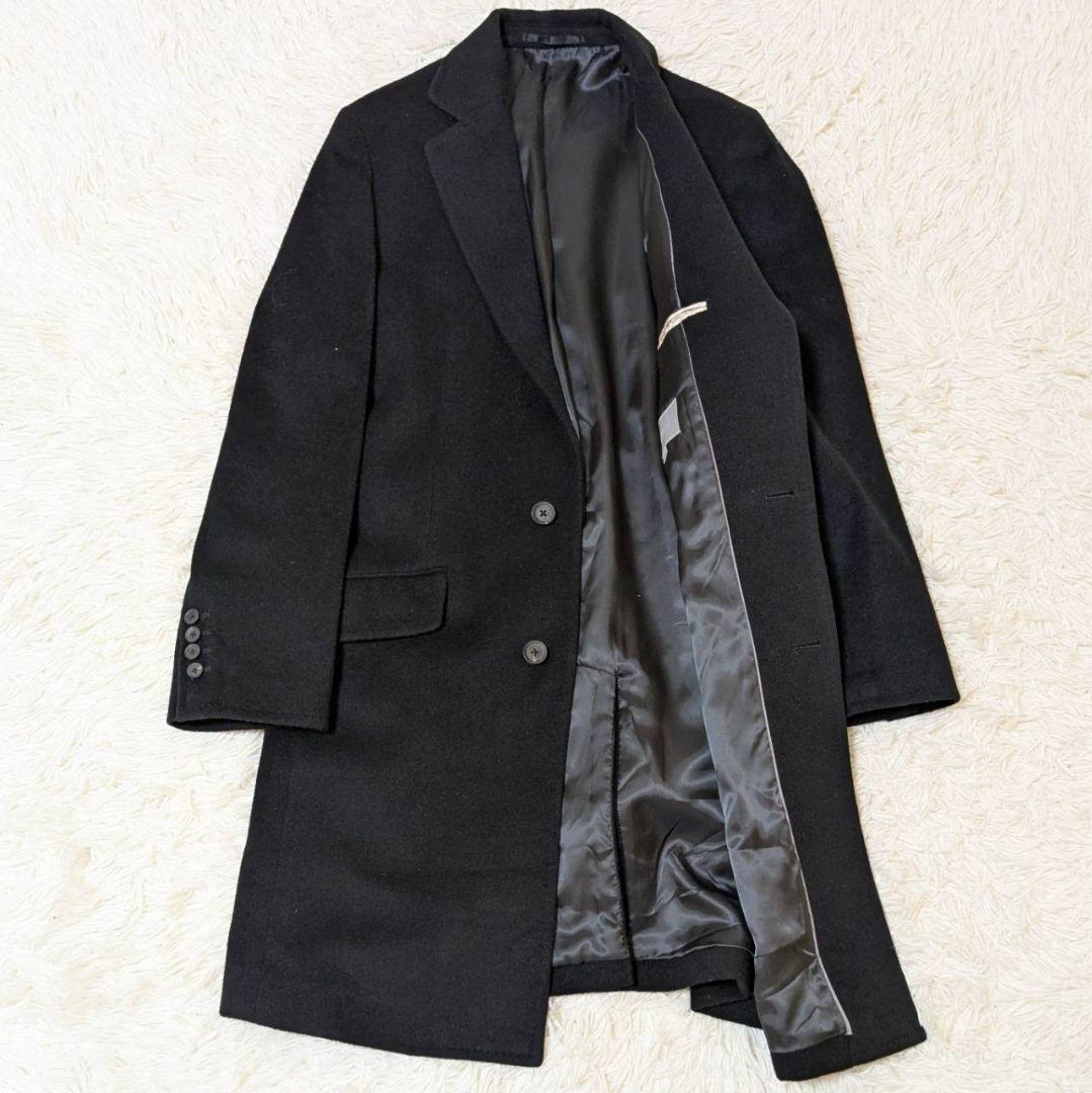 メンズティノラス チェスターコート ベルテッドコート ロングコート アンゴラ混