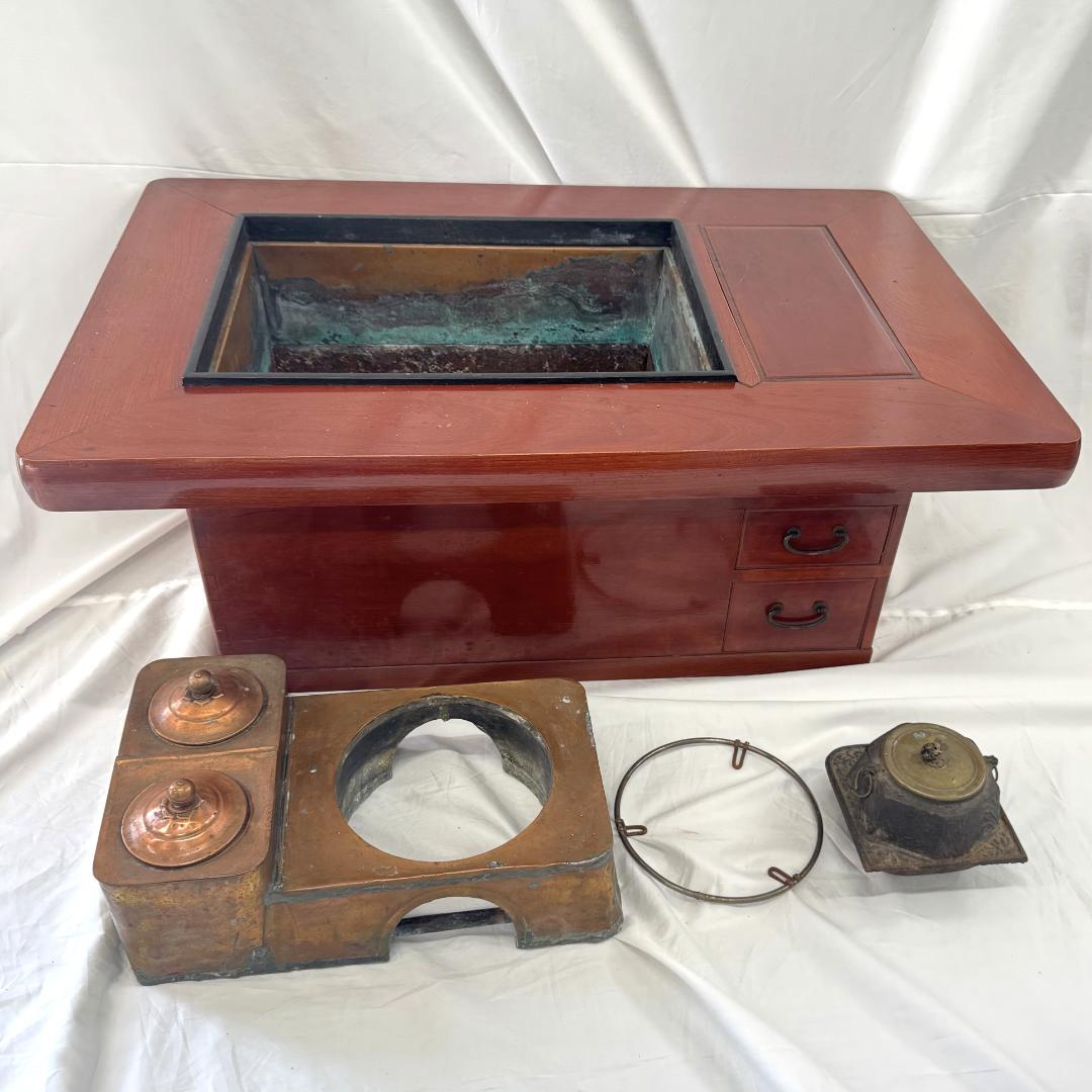 は*る様 昭和レトロ 長火鉢 囲炉裏テーブル 木製 アンティーク ヴィンテージ