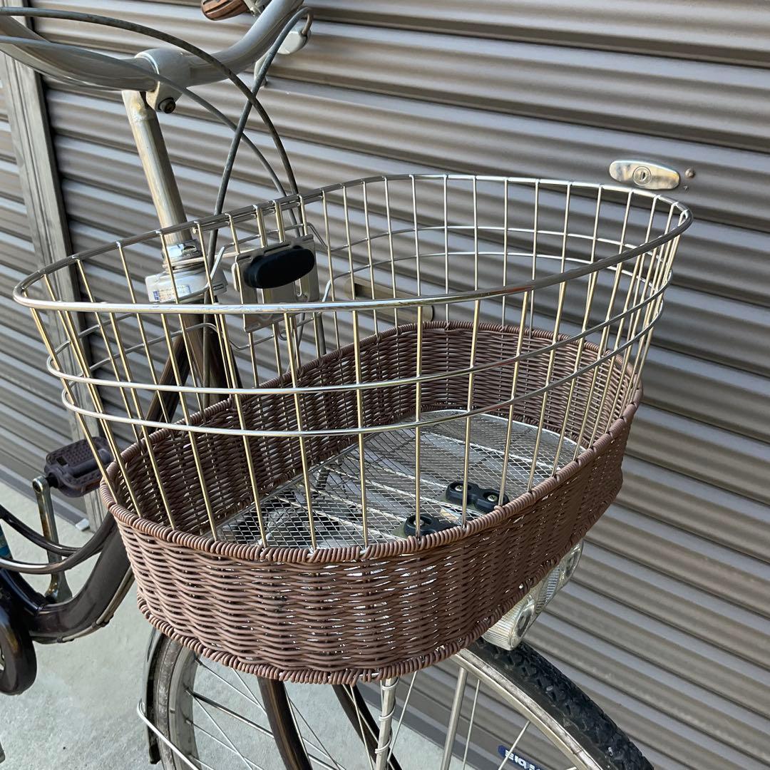 ママチャリ自転車 27インチ 身長155センチから カゴ/鍵/オートライト付き