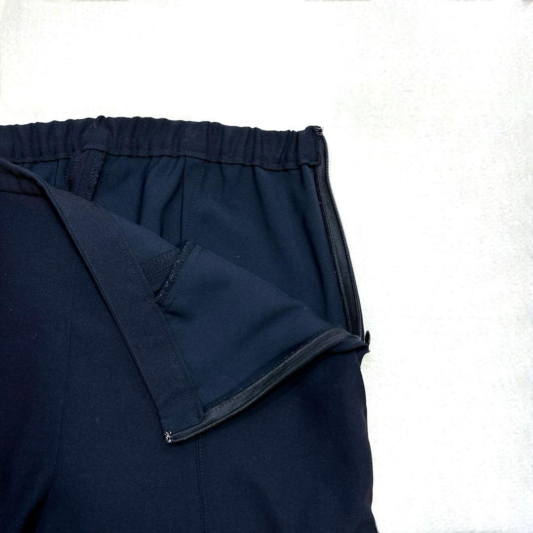 極美品 M ルフィル 2WAYツイルフロントスリットパンツ 黒 テーパードパンツ