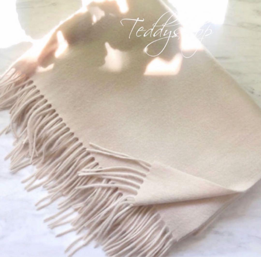 極上カシミヤ100%☆大判 ストール☆ ベージュピンク