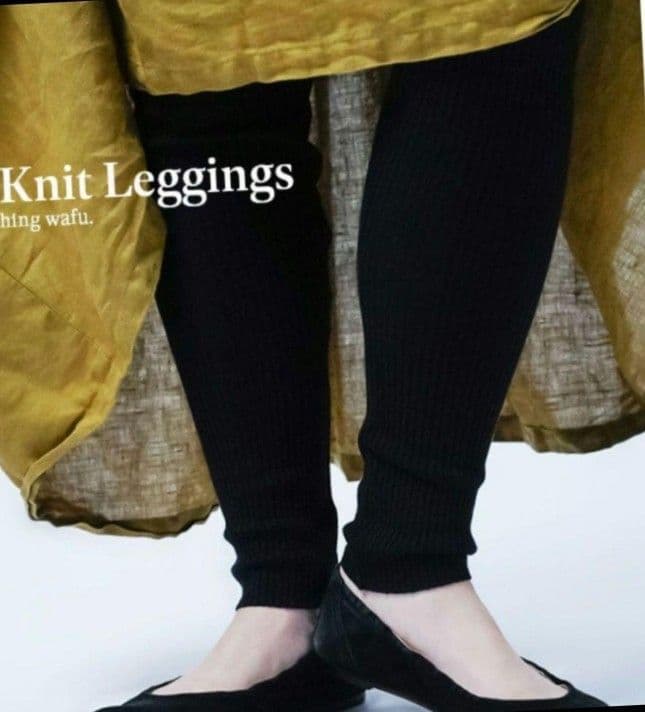 wafu. リネンコットンシルクレギンス　ブラック