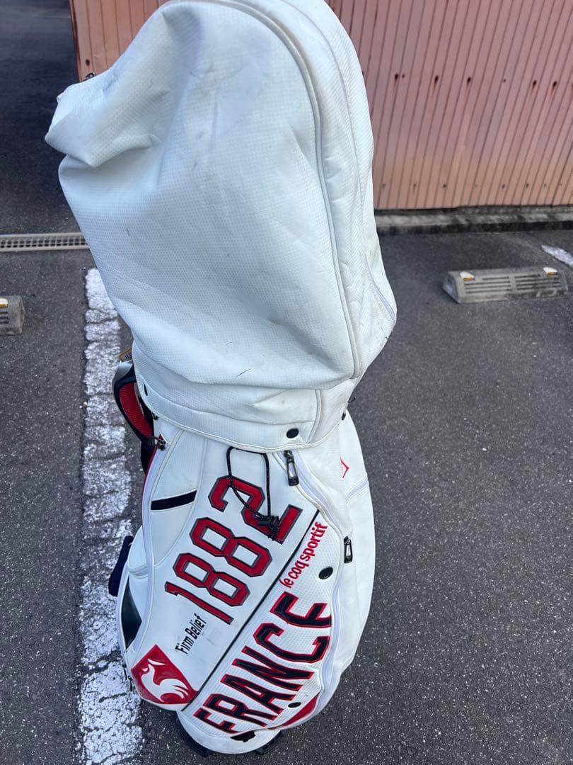 ルコック　ゴルフ　キャディーバッグ　ホワイト　メンズ