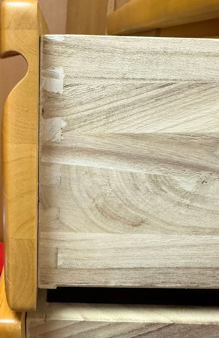 木製ハイチェスト ナチュラルウッド 6段　8引出し　レール4引き出し