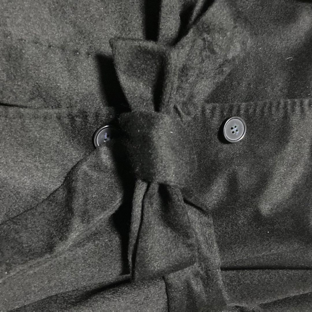 美品　高級　PIUALITE フォックスファー　カシミヤ100%コート　ブラック