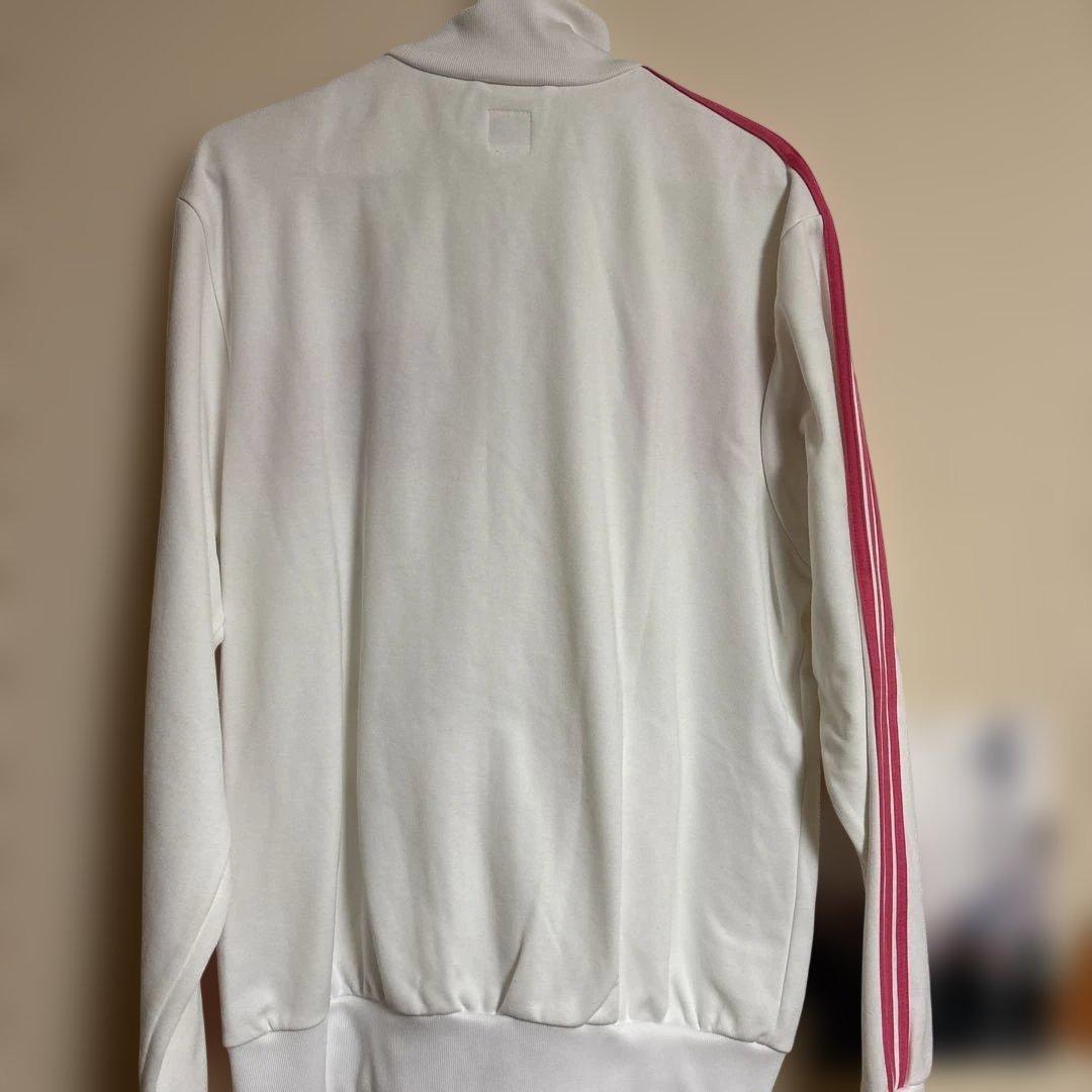 adidas トラックジャケットホワイト ピンク サイズO