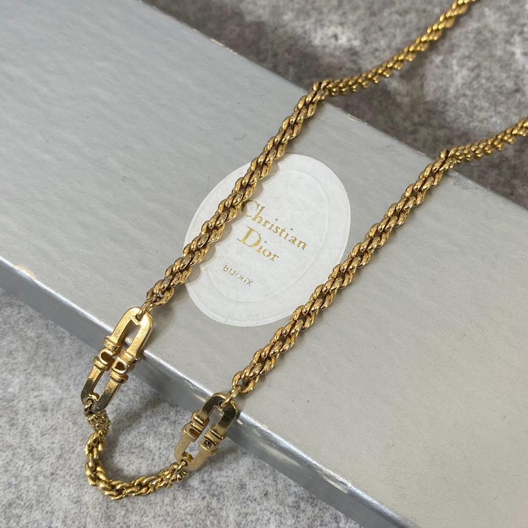 DIOR クリスチャンディオール　喜平　チェーン　ロング　ネックレス　ゴールド