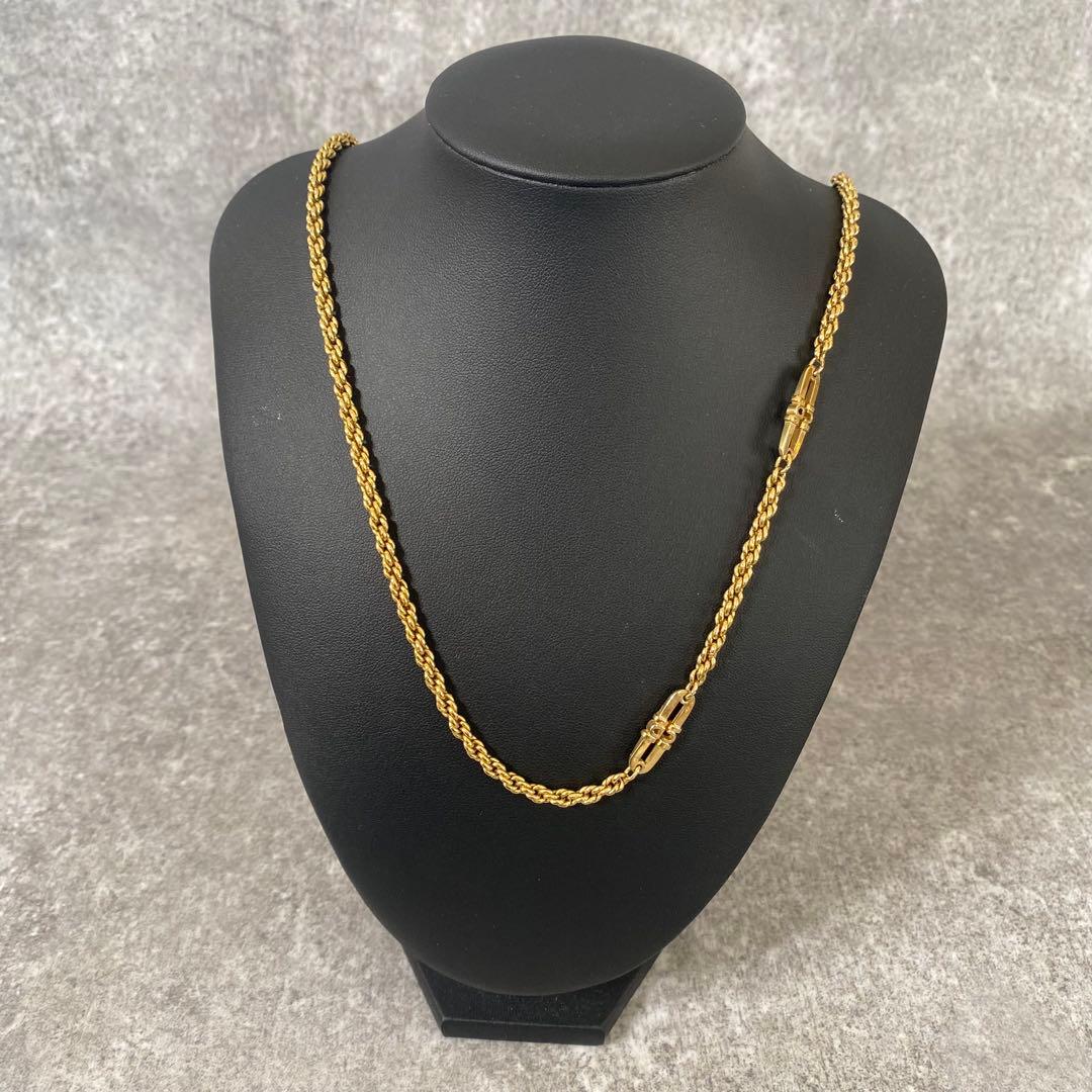 DIOR クリスチャンディオール　喜平　チェーン　ロング　ネックレス　ゴールド