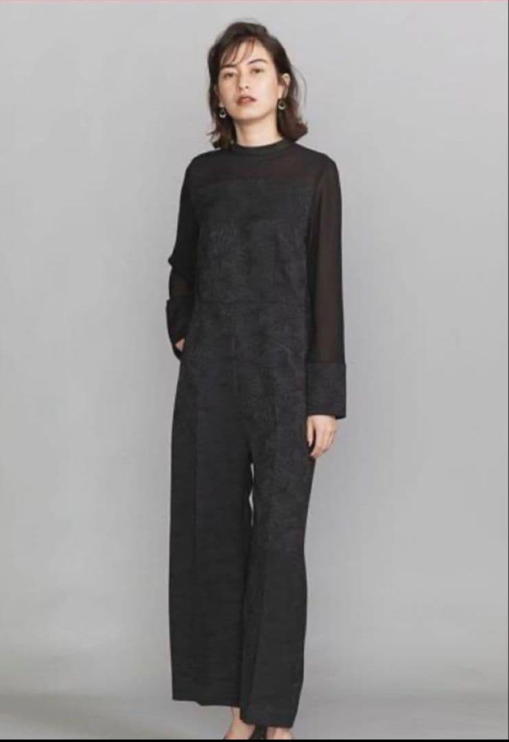 BY DRESS ジャカード×ジョーゼットオールインワン