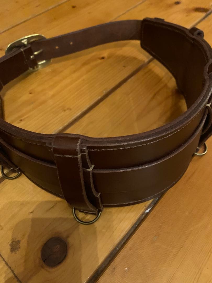 レザー フィッシングベルト ブラウン