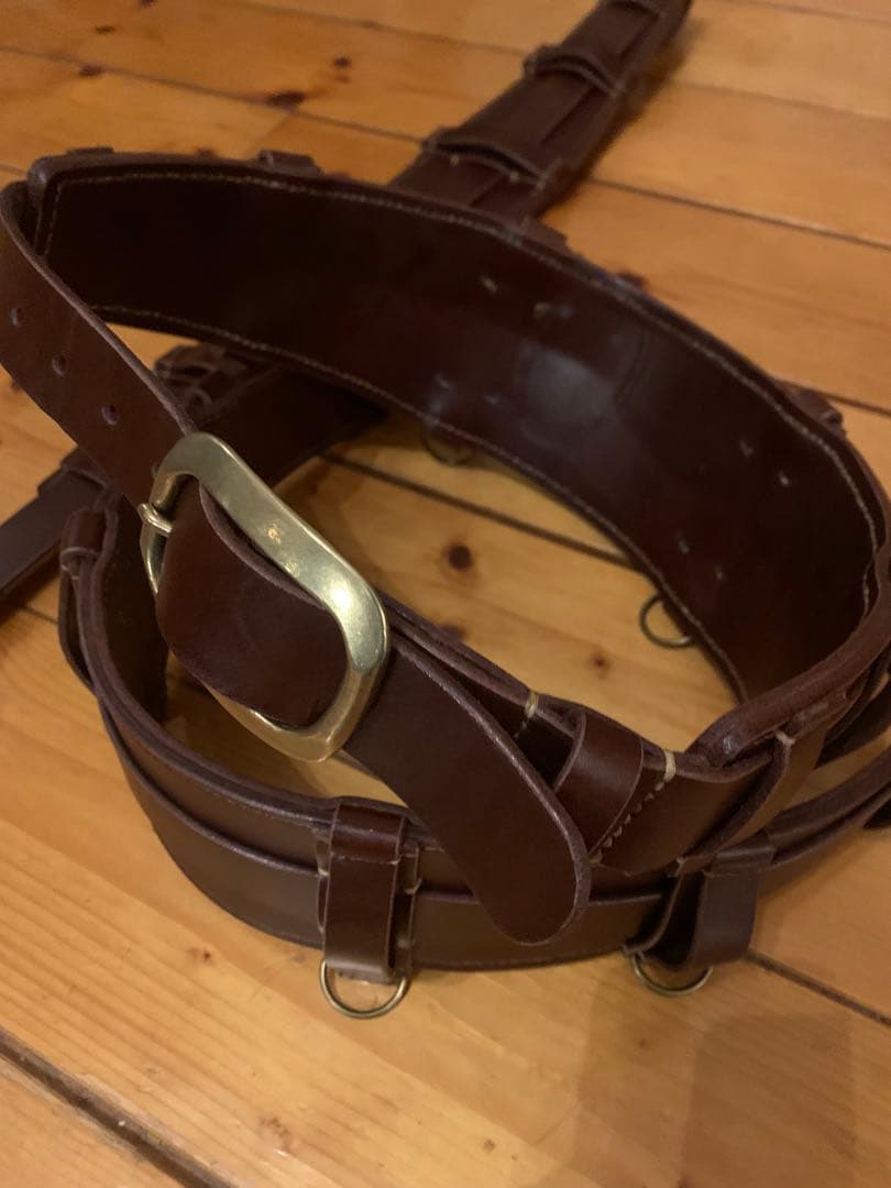 レザー フィッシングベルト ブラウン