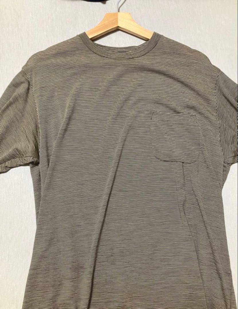 comoli ウール天竺Tシャツ　BORDER 2022ss