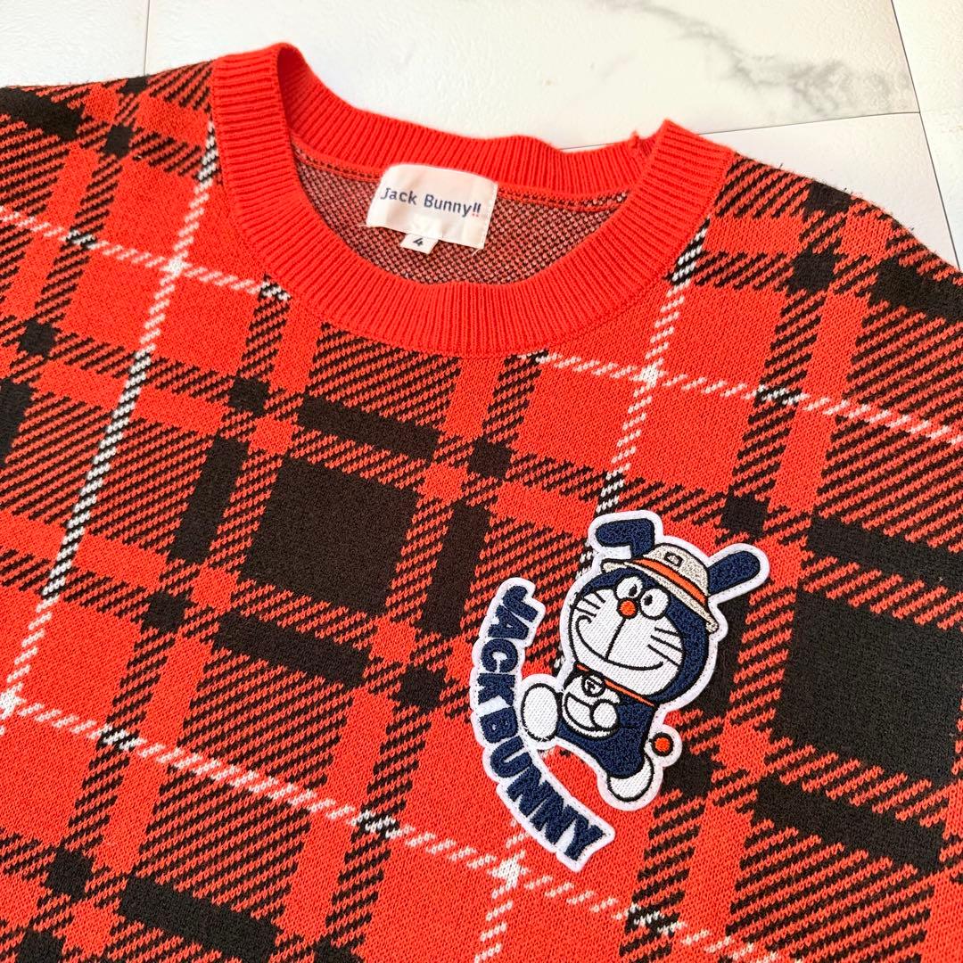 ジャックバニー ドラえもん コラボ Wジャガード ニット セーター オレンジ 4