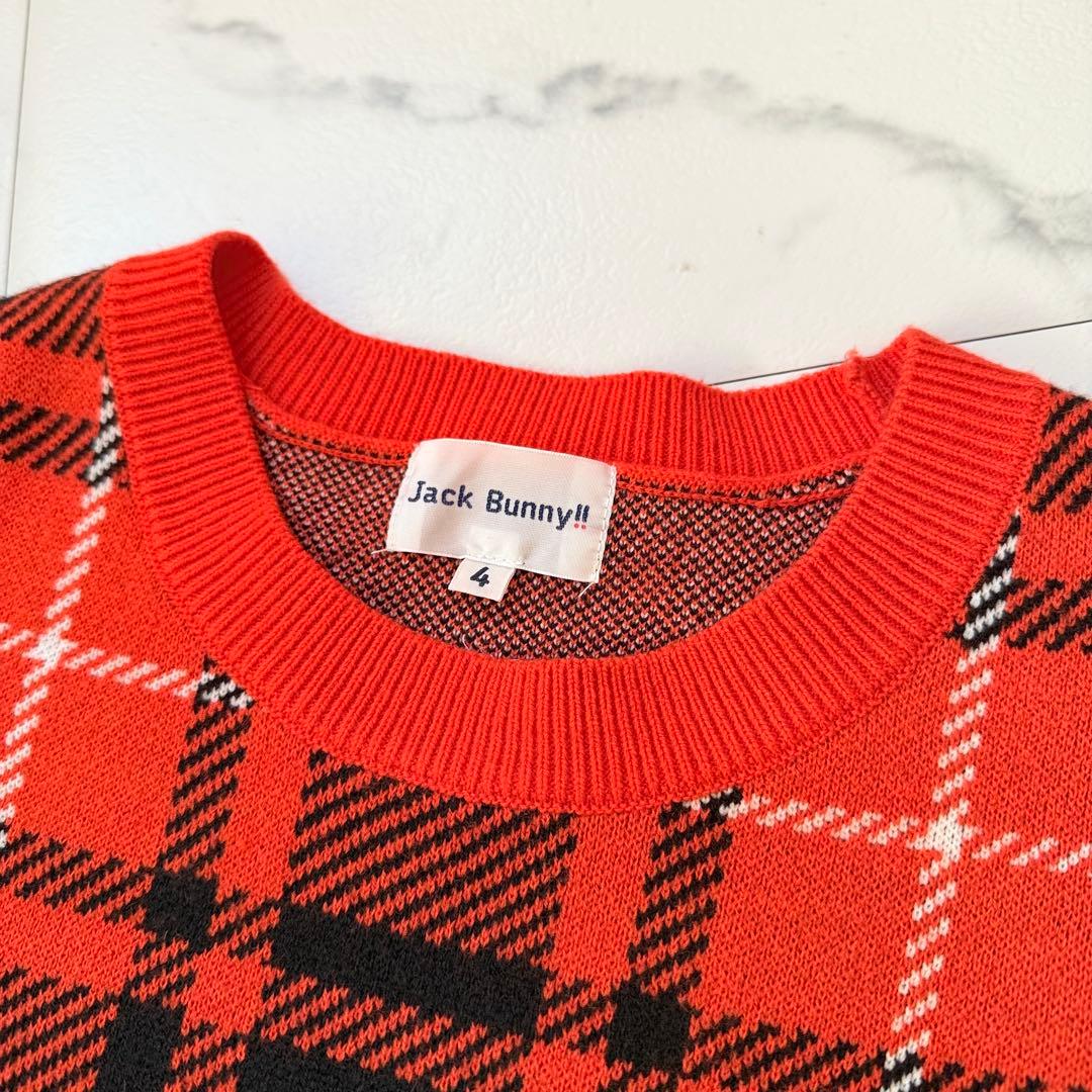 ジャックバニー ドラえもん コラボ Wジャガード ニット セーター オレンジ 4