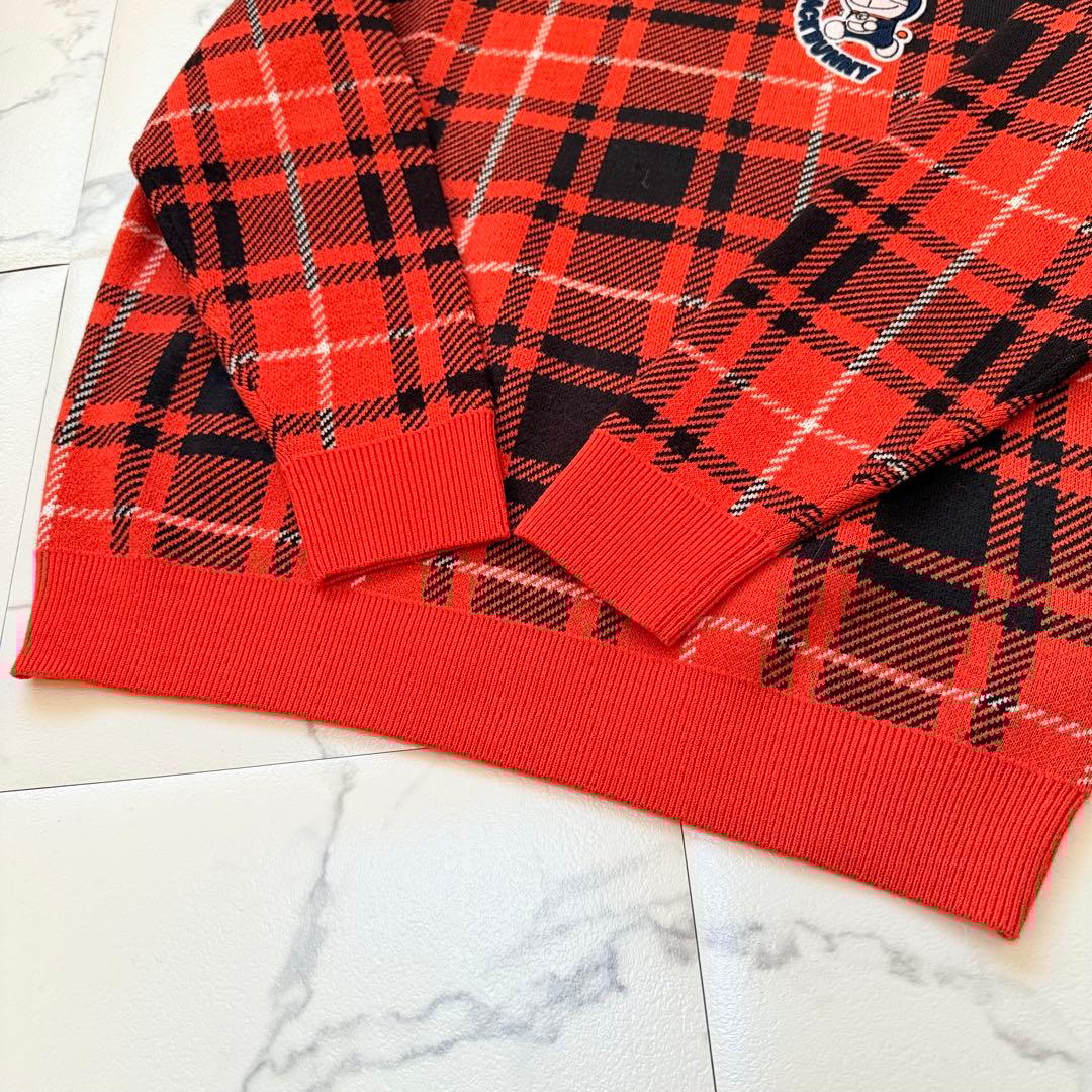 ジャックバニー ドラえもん コラボ Wジャガード ニット セーター オレンジ 4
