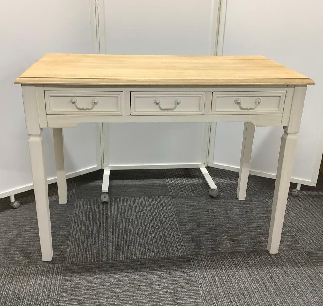 引き出し付ワークデスク ブロカントシリーズ アンティーク調 フレンチカントリー★