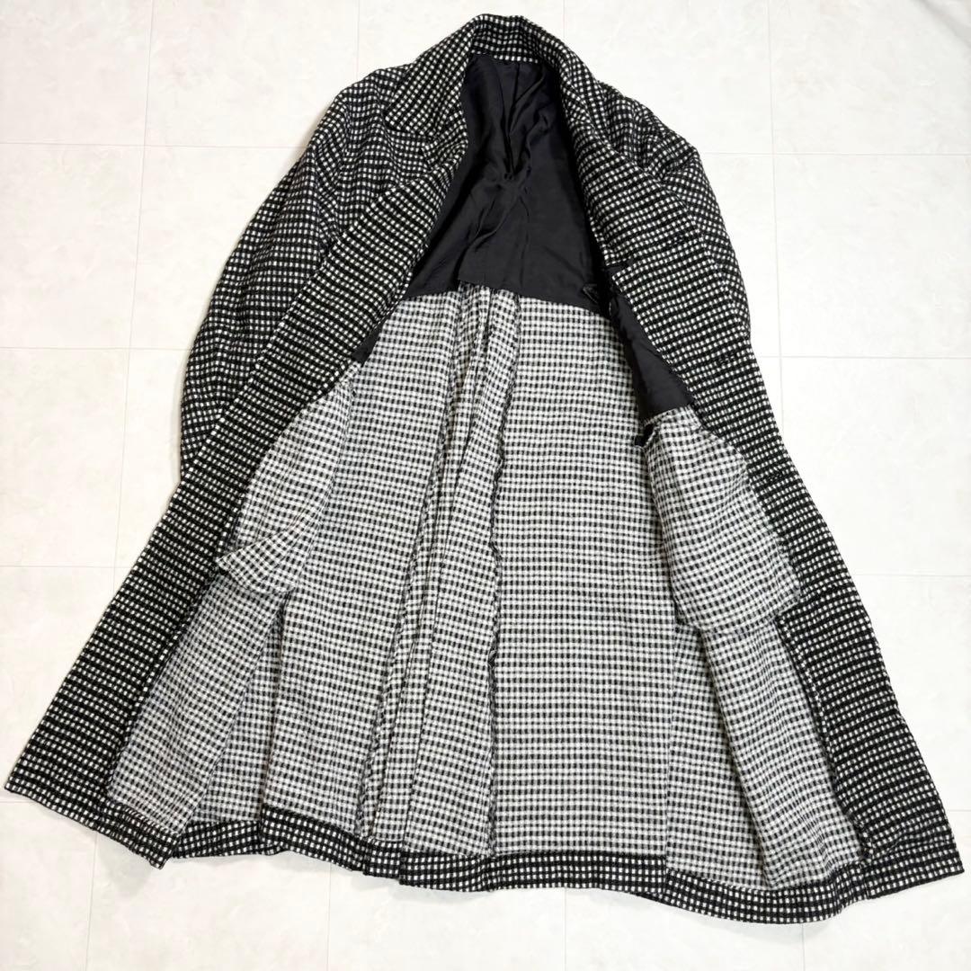 アンダーカバー UNDERCOVER チェック柄 縮絨 ロングコート