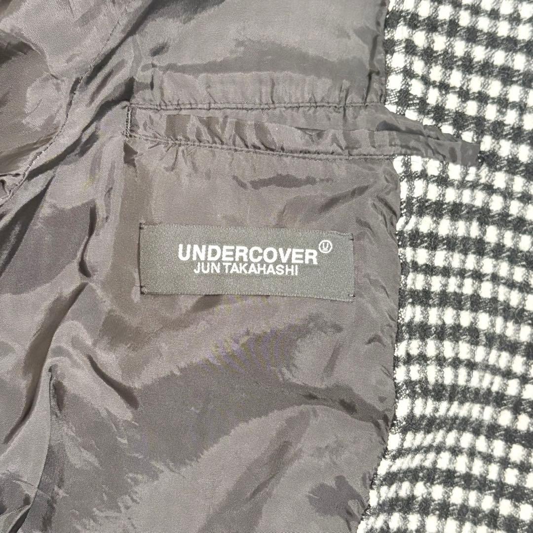アンダーカバー UNDERCOVER チェック柄 縮絨 ロングコート