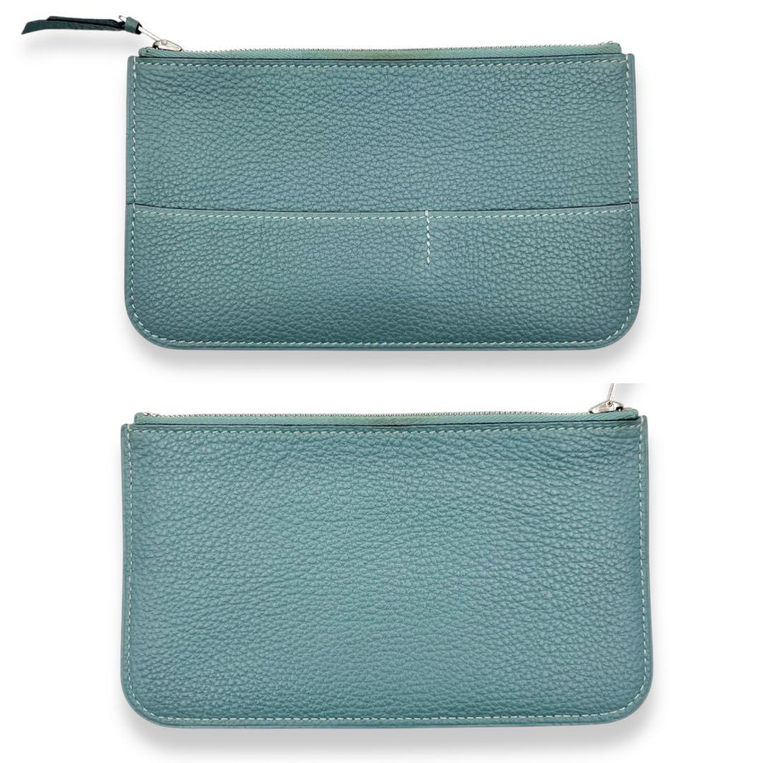 【美品】エルメス　ドゴン　トゴ　折財布　長財布　ライトブルー　797