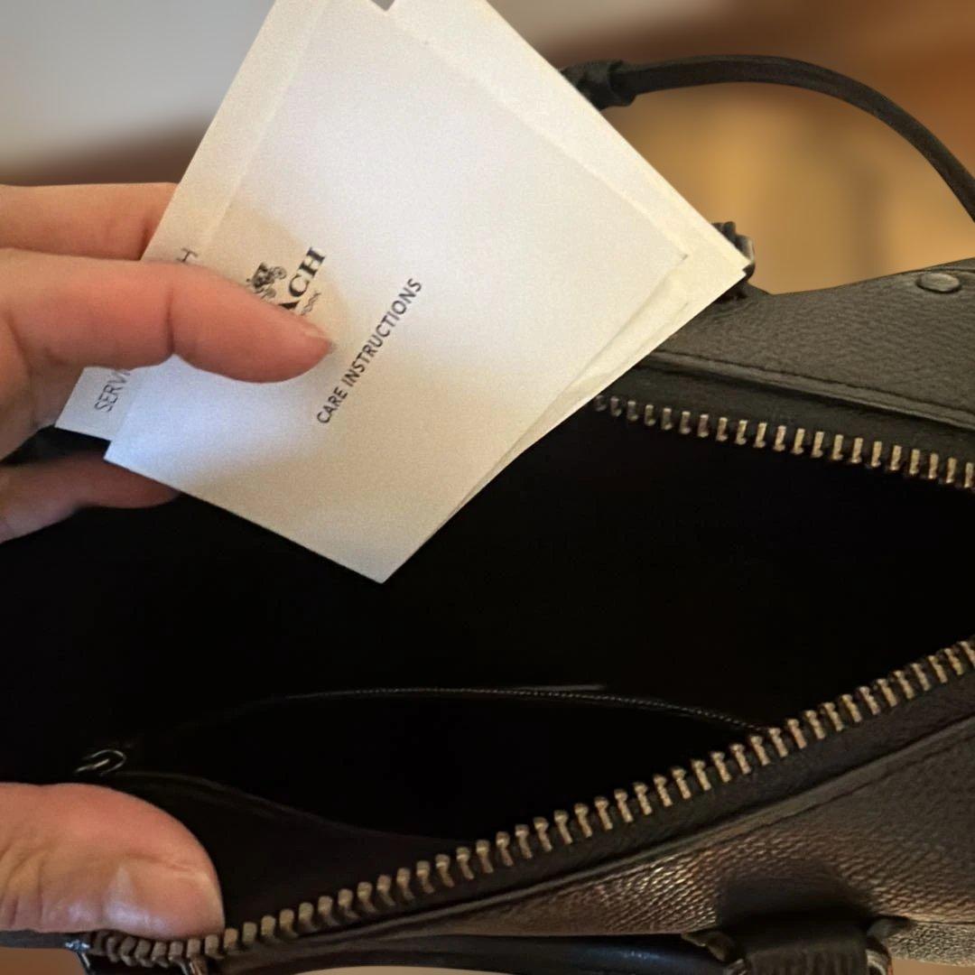 COACH 花柄レザーショルダーバッグ