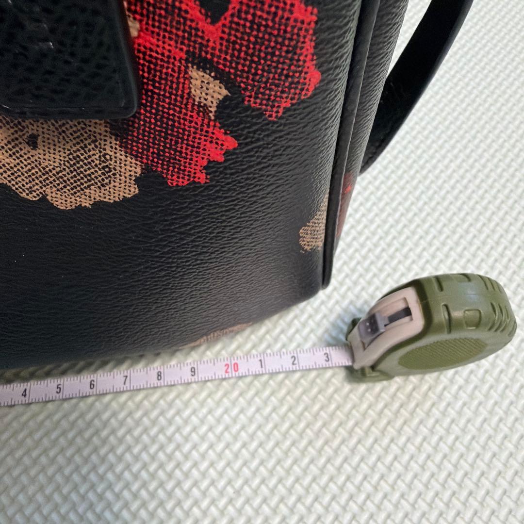 COACH 花柄レザーショルダーバッグ