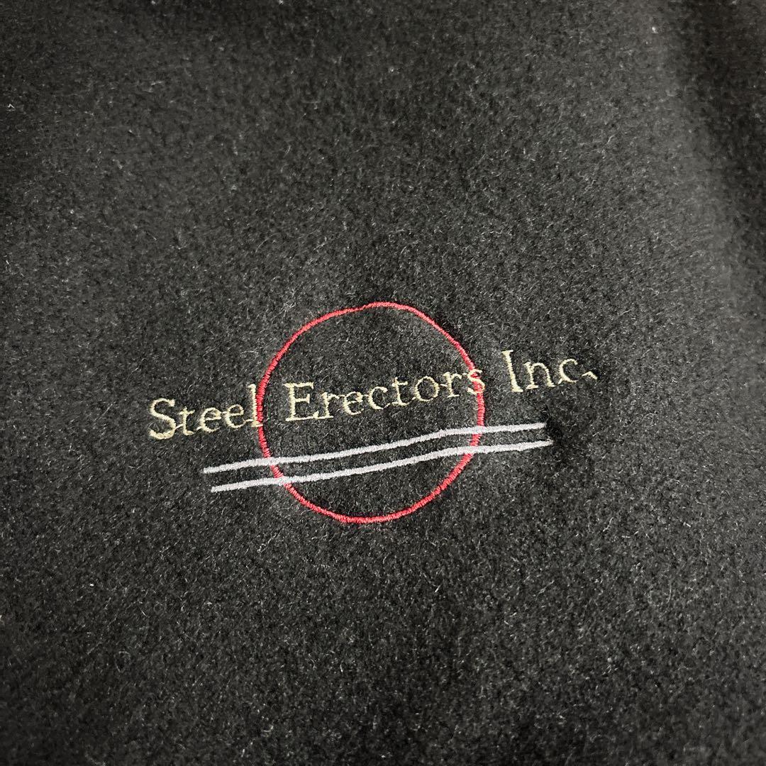 Holloway USA製 袖レザー スタジャン 黒 XL 企業 刺繍 ブラック