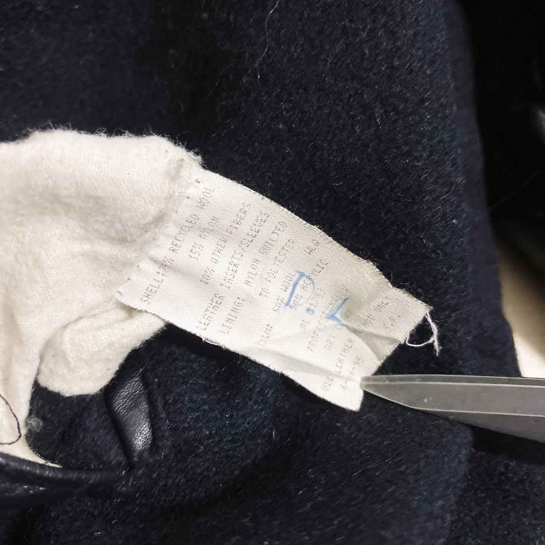 Holloway USA製 袖レザー スタジャン 黒 XL 企業 刺繍 ブラック