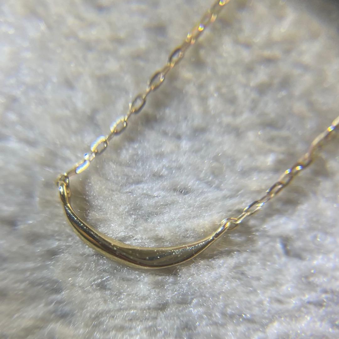 ete エテ [レイヤード] K10YG クレセントムーン ネックレス 極美品