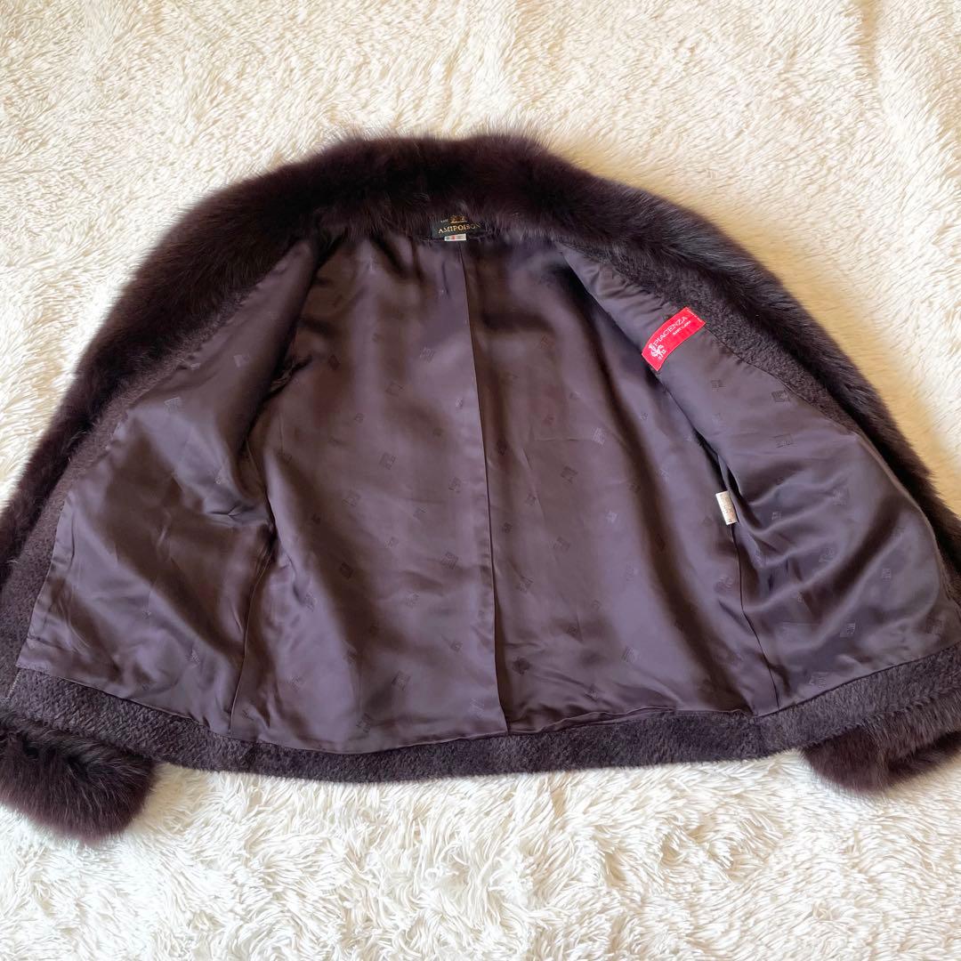 美品✨ベビーラム ウールコート フォックスファー イタリア製生地 日本製