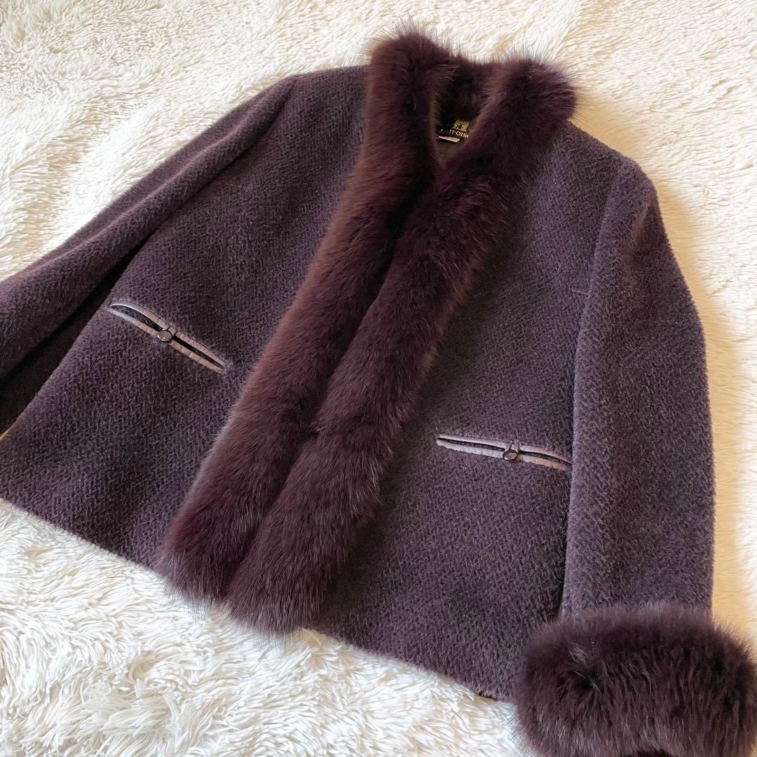 美品✨ベビーラム ウールコート フォックスファー イタリア製生地 日本製
