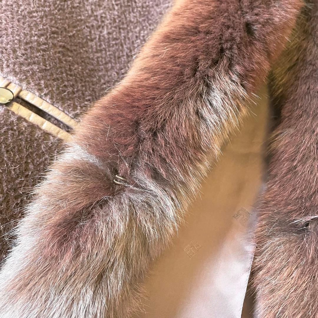 美品✨ベビーラム ウールコート フォックスファー イタリア製生地 日本製