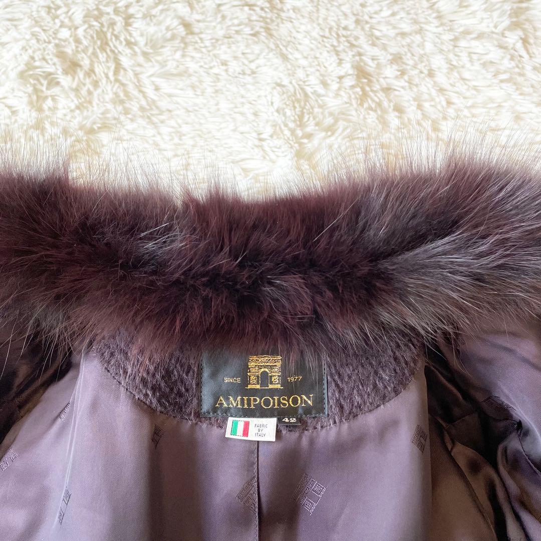 美品✨ベビーラム ウールコート フォックスファー イタリア製生地 日本製