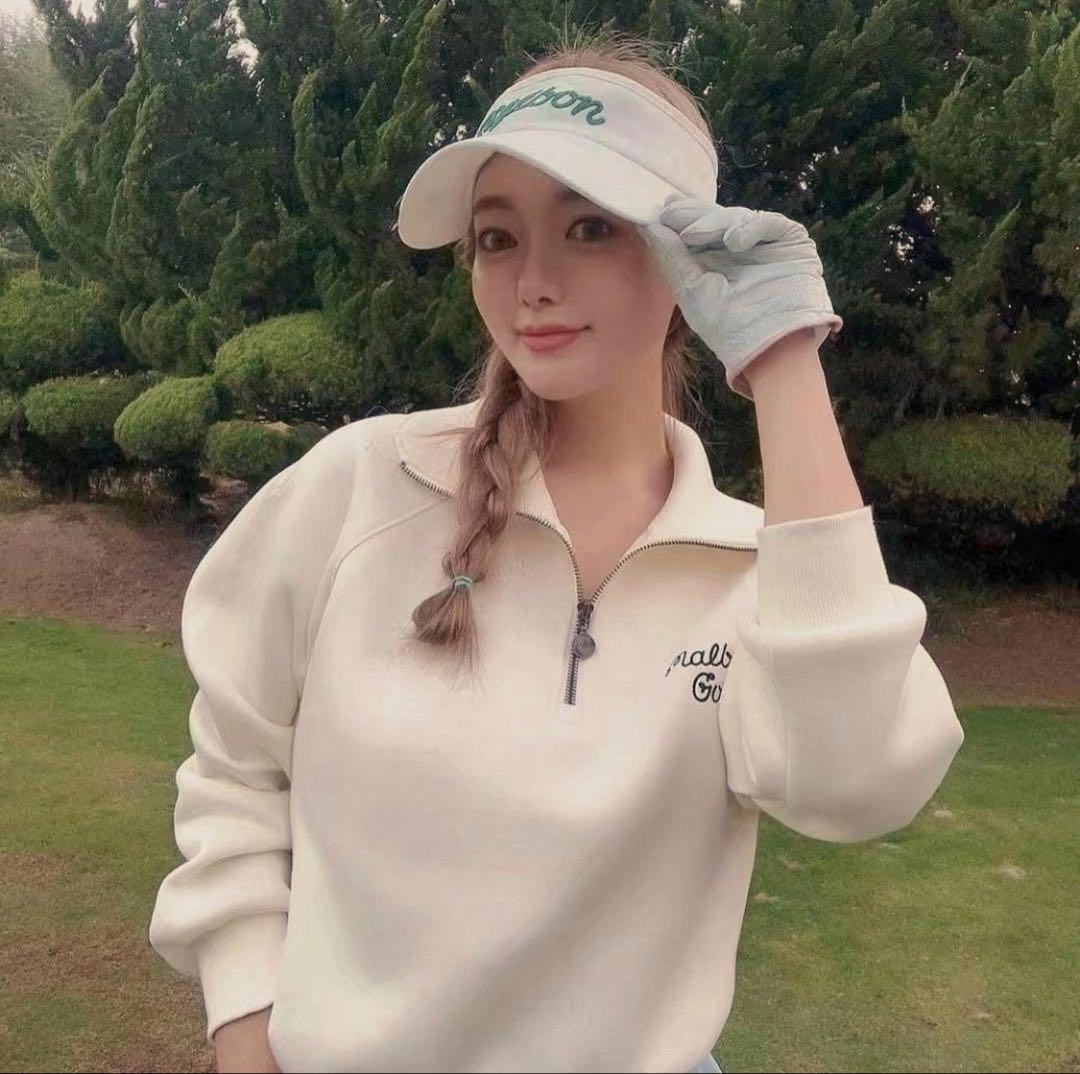 L ベージュ　クリーム　マルボンゴルフ MALBON GOLF ウエア