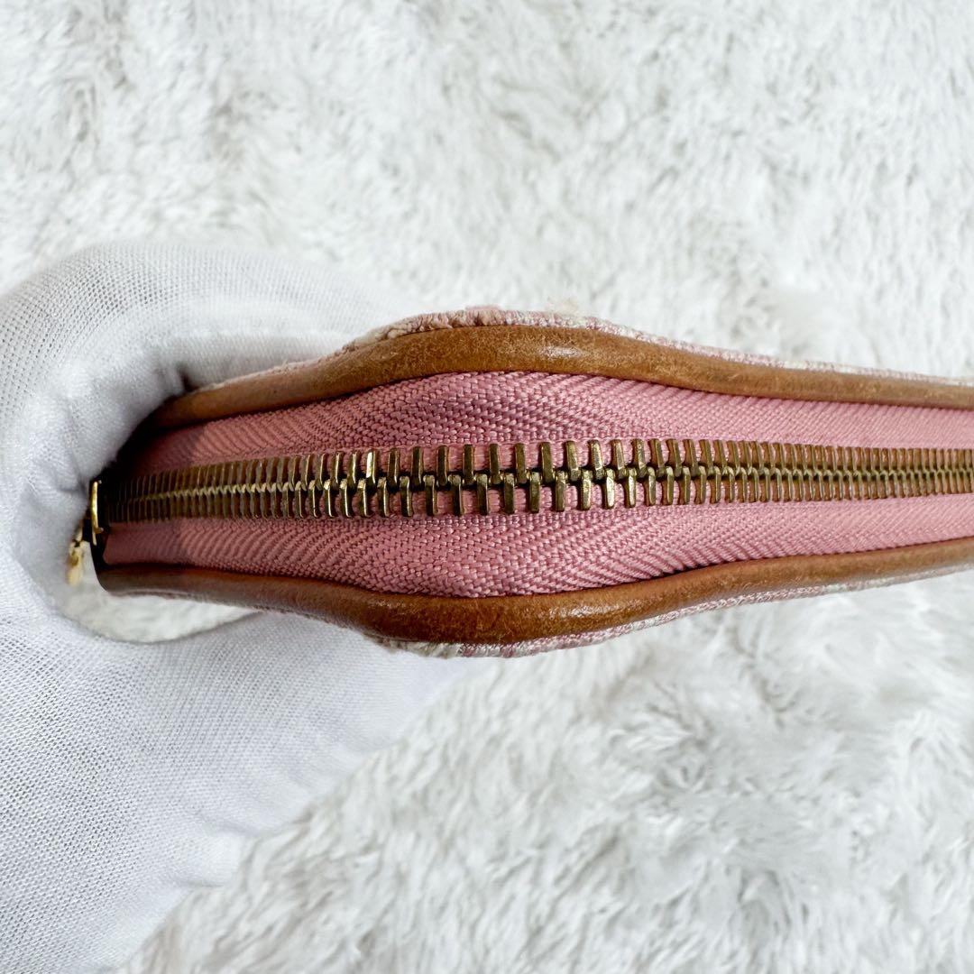 ルイヴィトン ジッピーウォレット モノグラム デニム ジャガード ピンク