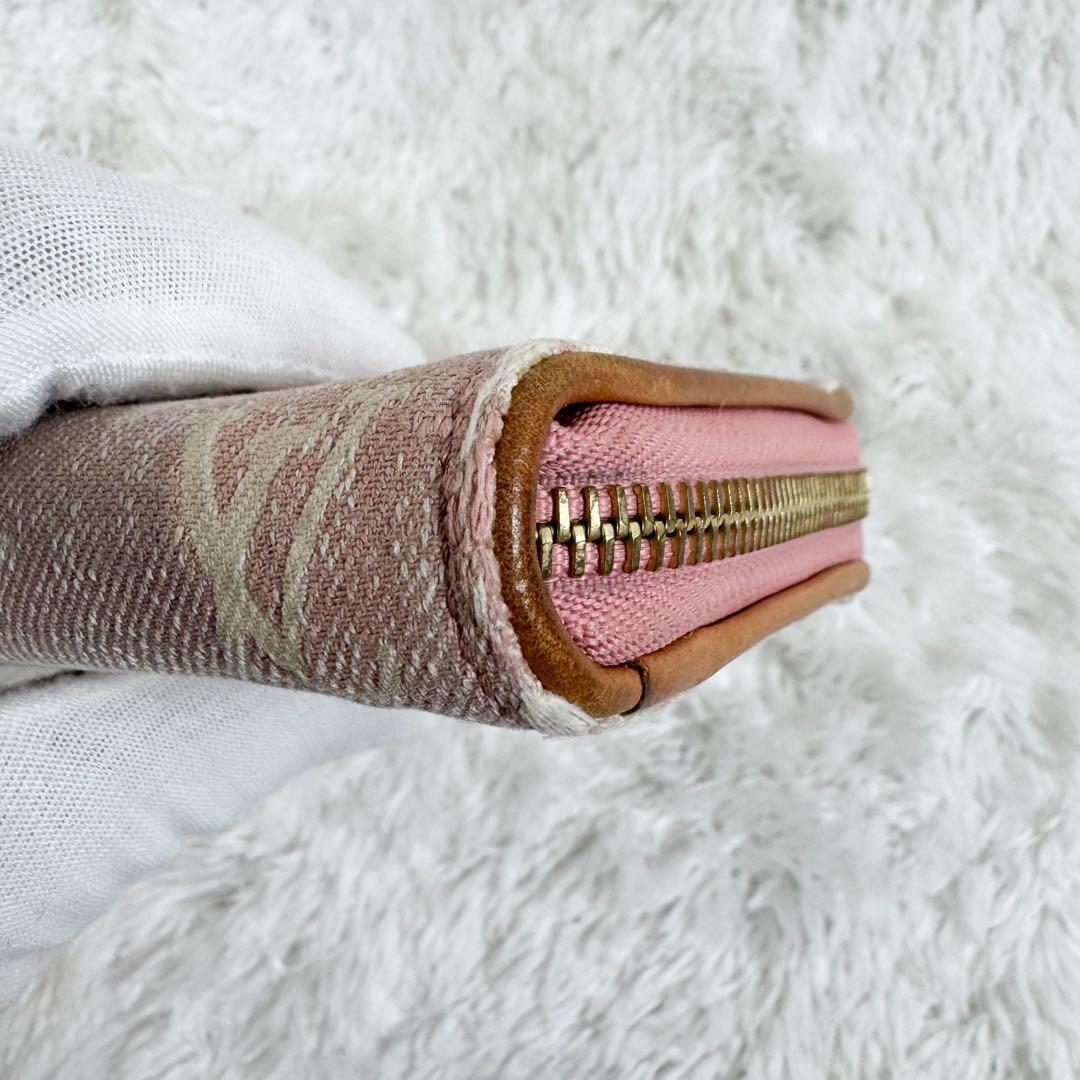 ルイヴィトン ジッピーウォレット モノグラム デニム ジャガード ピンク