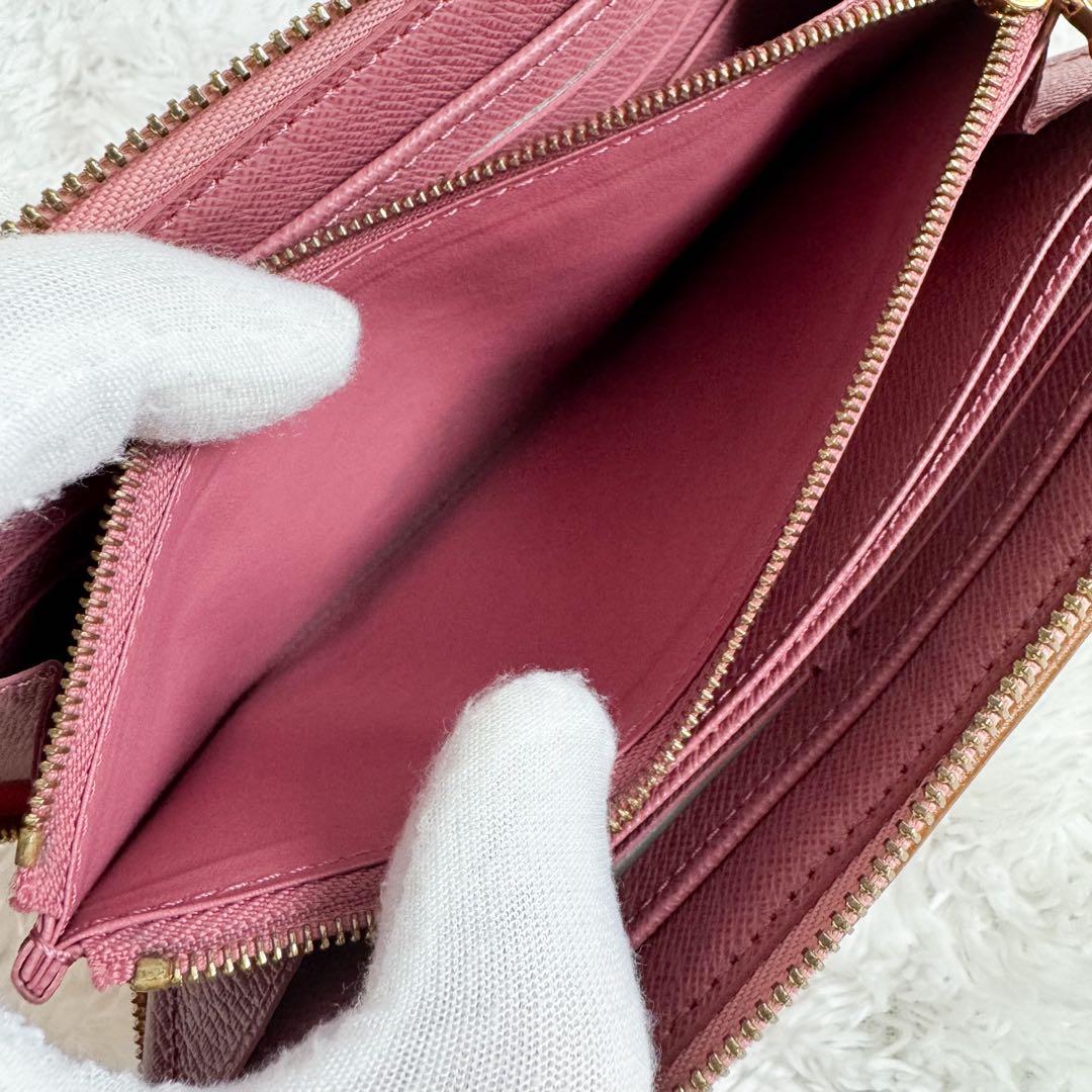 ルイヴィトン ジッピーウォレット モノグラム デニム ジャガード ピンク