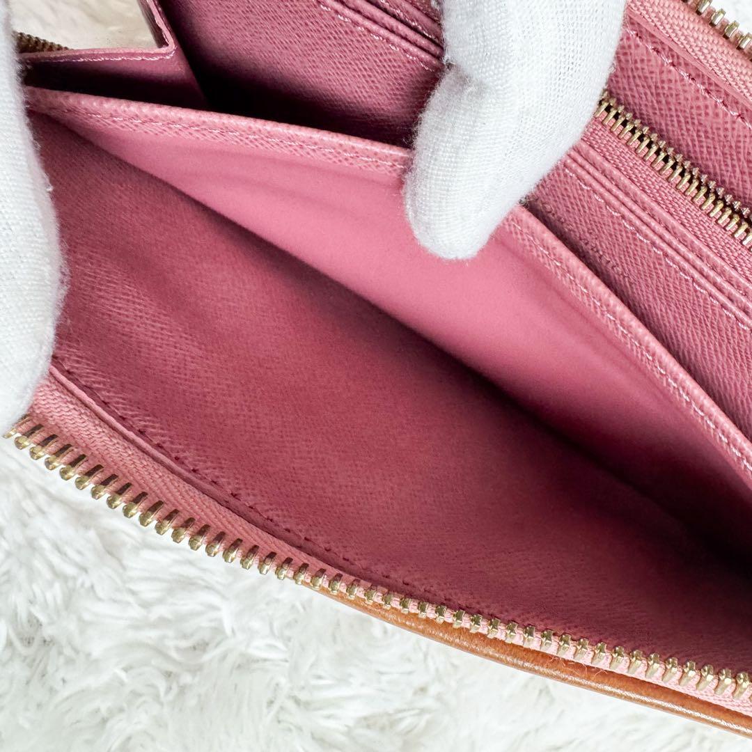 ルイヴィトン ジッピーウォレット モノグラム デニム ジャガード ピンク