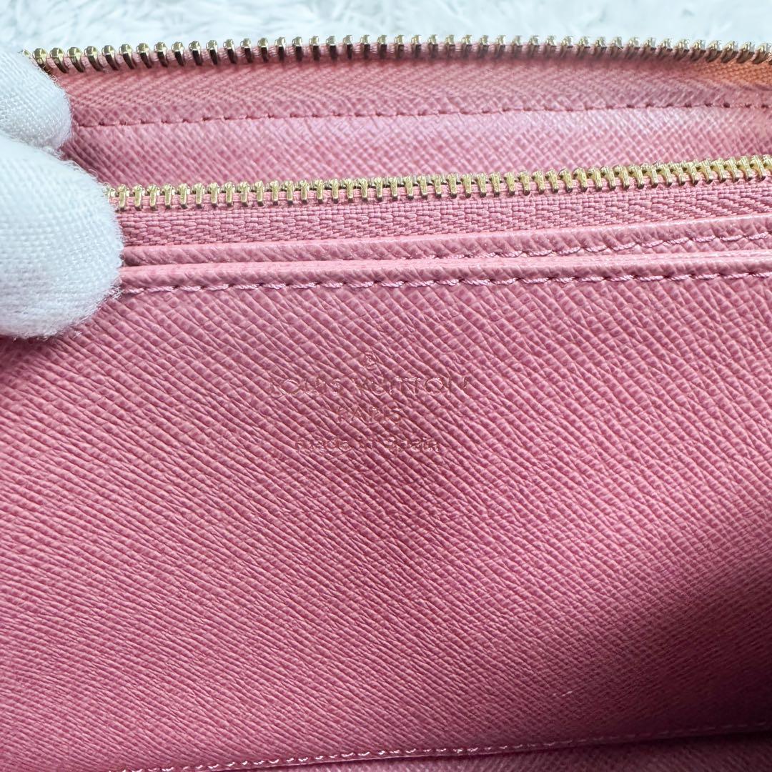 ルイヴィトン ジッピーウォレット モノグラム デニム ジャガード ピンク