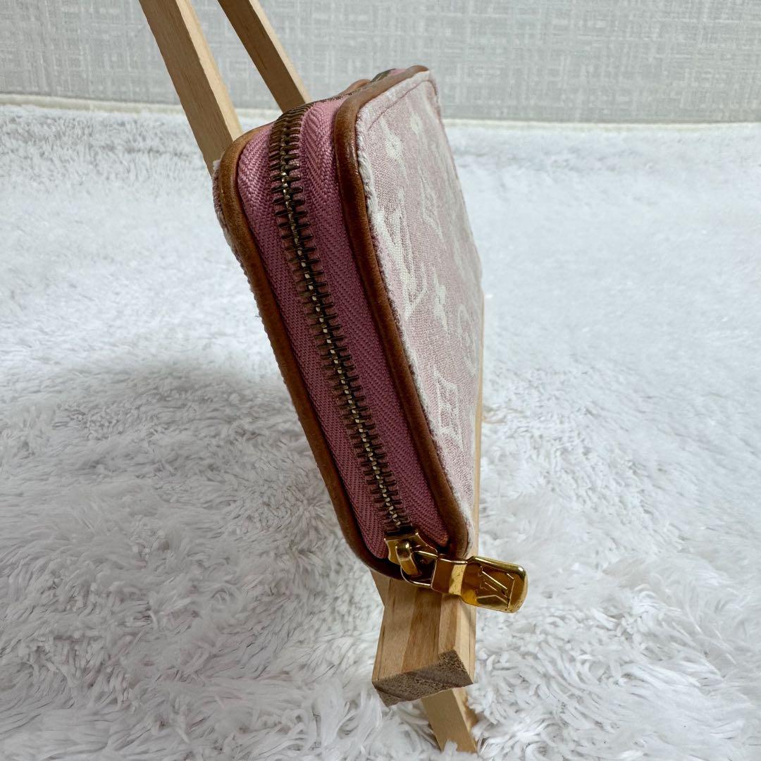 ルイヴィトン ジッピーウォレット モノグラム デニム ジャガード ピンク