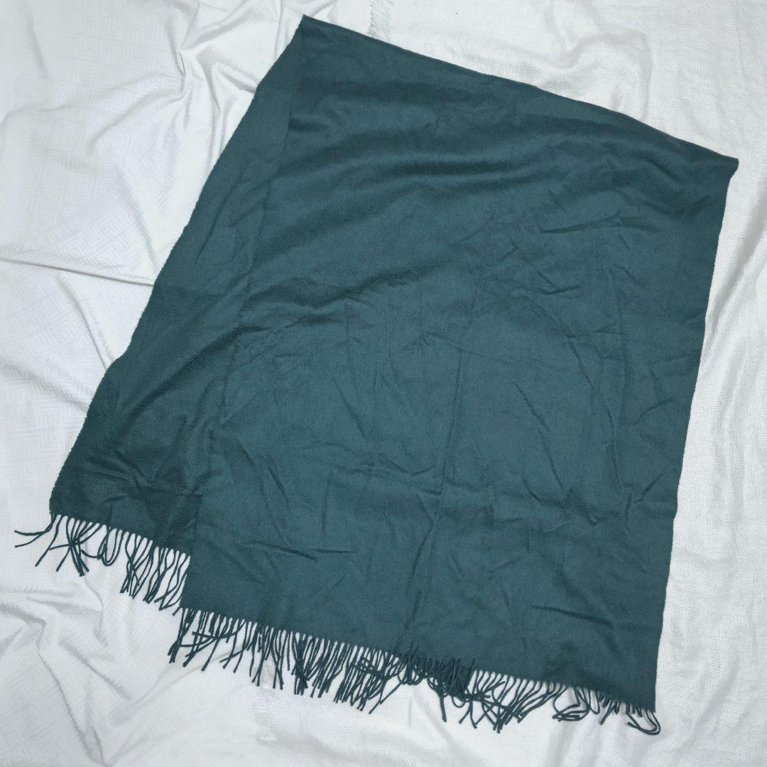 JOHNSTONSジョンストンズ100%カシミヤ大判プレーンストールマフラー緑
