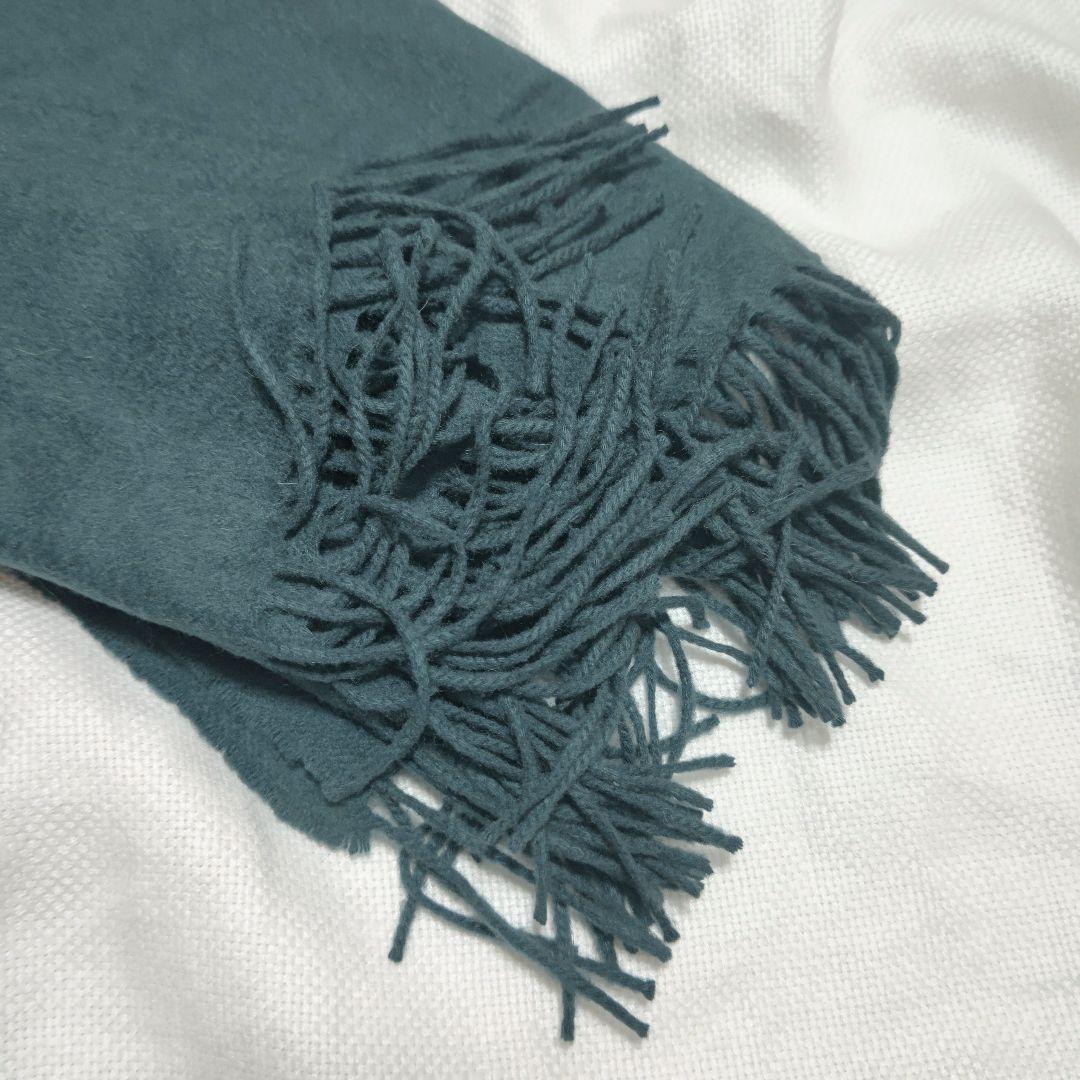 JOHNSTONSジョンストンズ100%カシミヤ大判プレーンストールマフラー緑