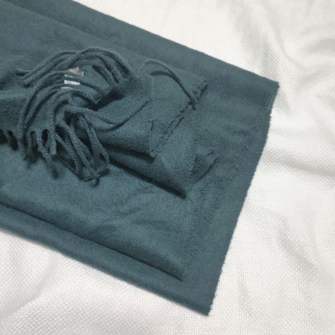 JOHNSTONSジョンストンズ100%カシミヤ大判プレーンストールマフラー緑