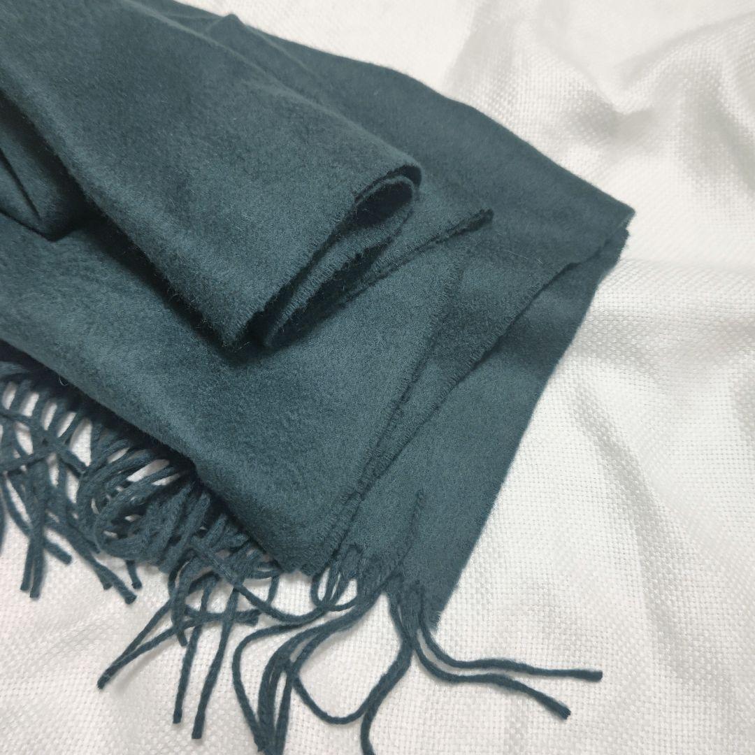 JOHNSTONSジョンストンズ100%カシミヤ大判プレーンストールマフラー緑