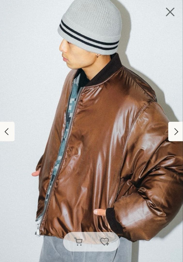 未使用級　BEAMS ビームス リバーシブル MA-1 ダウンジャケット S