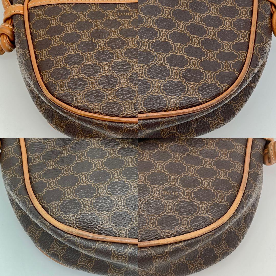 CELINE ショルダーバッグ 斜めがけ マカダム柄 トリオンフ タッセル
