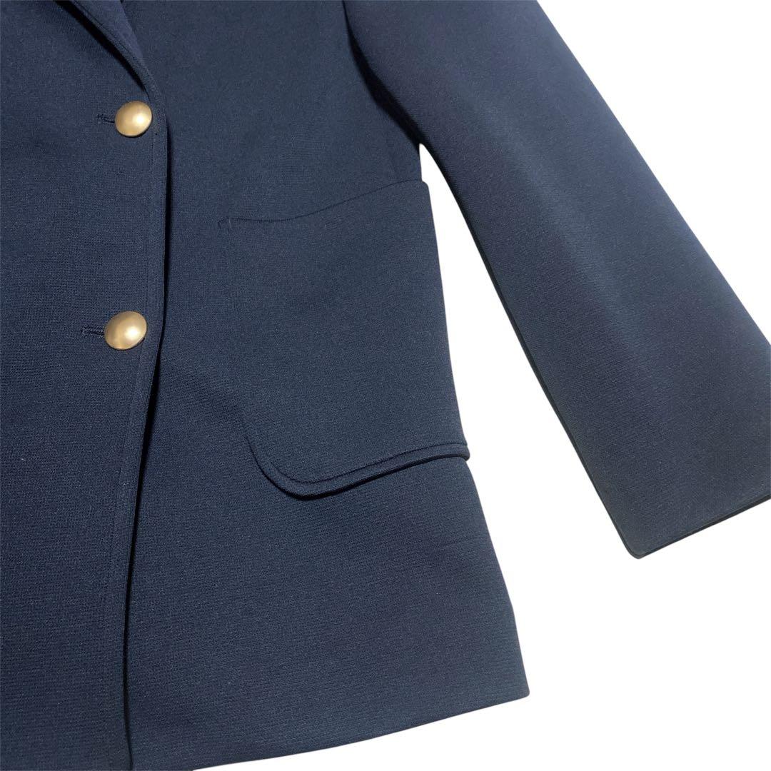 quaranciel 洗える　ジャージー テーラード ダブル ジャケット　紺ブレ