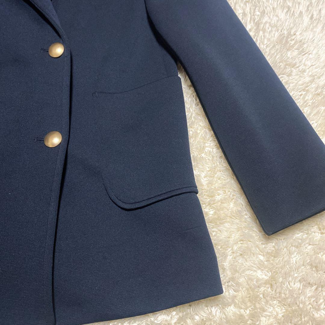 quaranciel 洗える　ジャージー テーラード ダブル ジャケット　紺ブレ