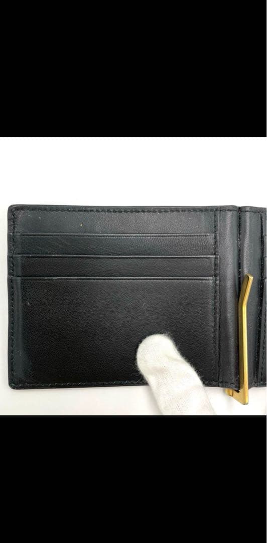 サンローラン マネークリップ クロコ型押し カサンドラ YSLライン