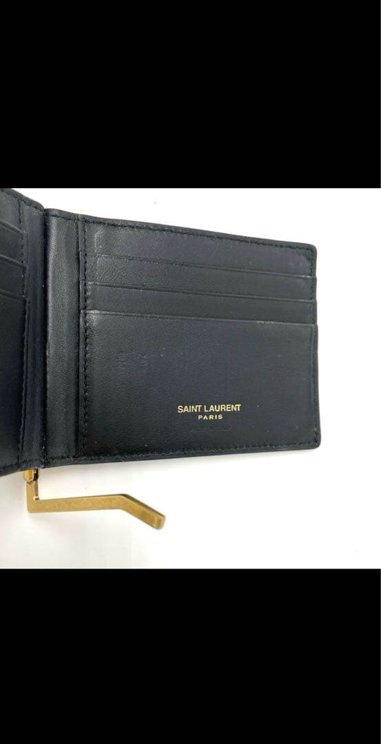 サンローラン マネークリップ クロコ型押し カサンドラ YSLライン